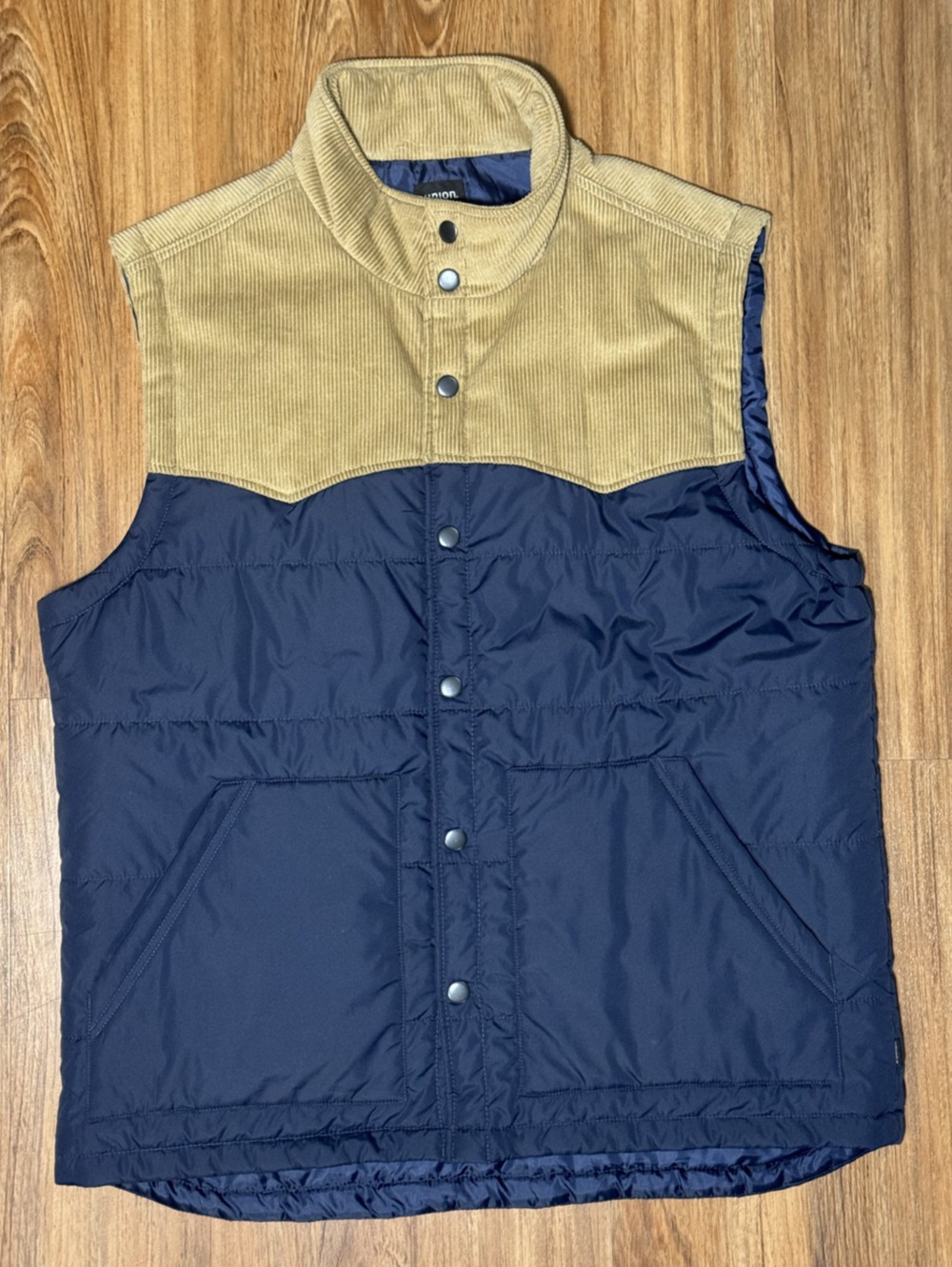 Union Sea/WA Navy/ Tan Corduroy Vest - Men’s Size XL